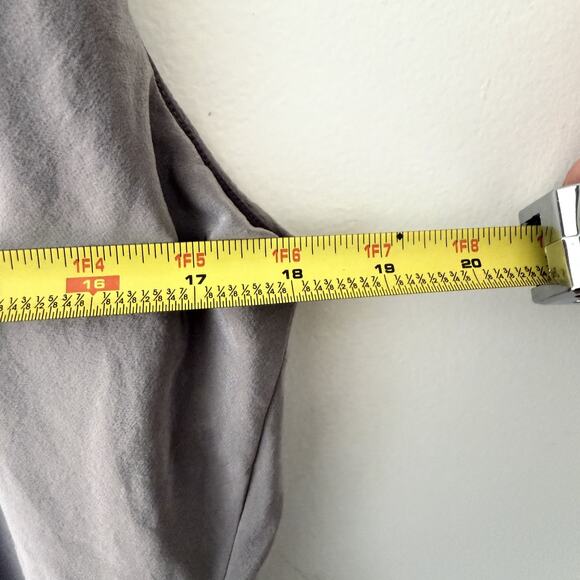 Silk Slip Dress L Gray Silver Minimalist 100% Silk USA Made Bias Cut Lingerie - Picture 9 of 10